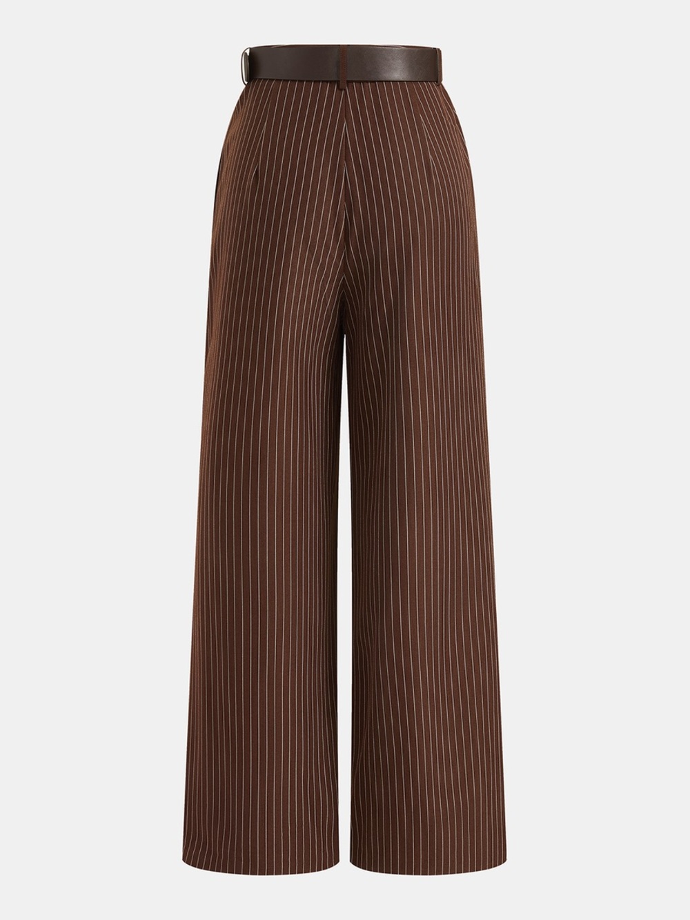 Commense Brown Pinstripe Wide-Leg Jumpsuit - Picture 10 of 14
